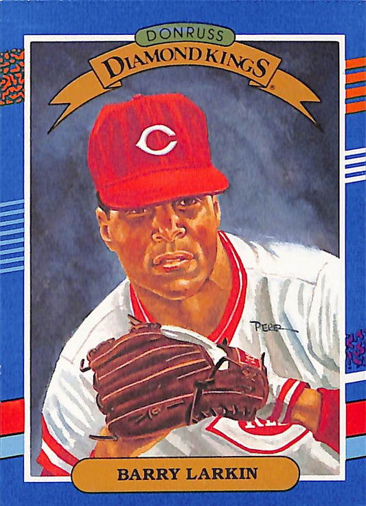 FIINR Baseball Card 1990 Donruss Diamond Kings Barry Larkin MLB Baseball Error Card #5 - Error Card - Mint Condition