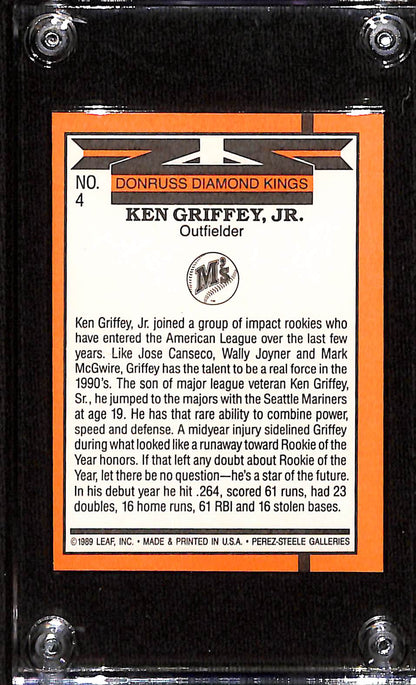 FIINR Baseball Card 1990 Donruss Diamond Kings Ken Griffey Jr. Baseball Error Card #61 - Error Card - Mint Condition