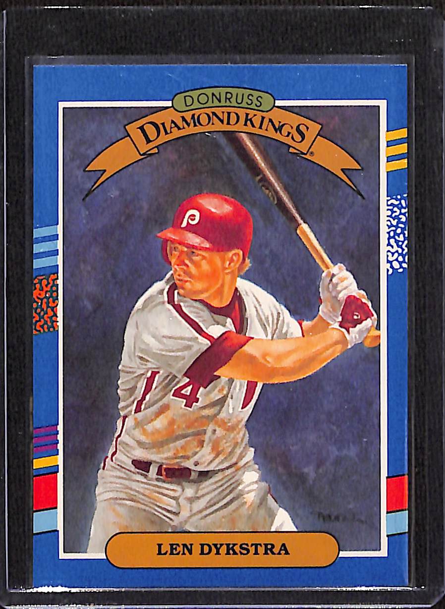 FIINR Baseball Card 1990 Donruss Diamond Kings Len Dykstra MLB Baseball Card #7 - Mint Condition