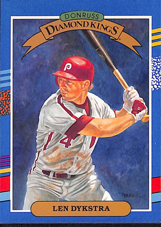 FIINR Baseball Card 1990 Donruss Diamond Kings Len Dykstra MLB Baseball Error Card #7 - Error Card - Mint Condition