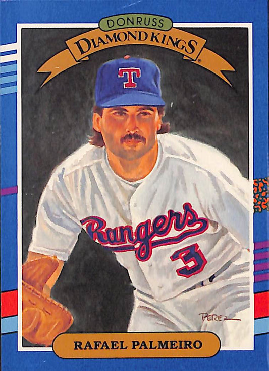 FIINR Baseball Card 1990 Donruss Diamond Kings Rafael Palmeiro MLB Baseball Card #19 - Mint Condition