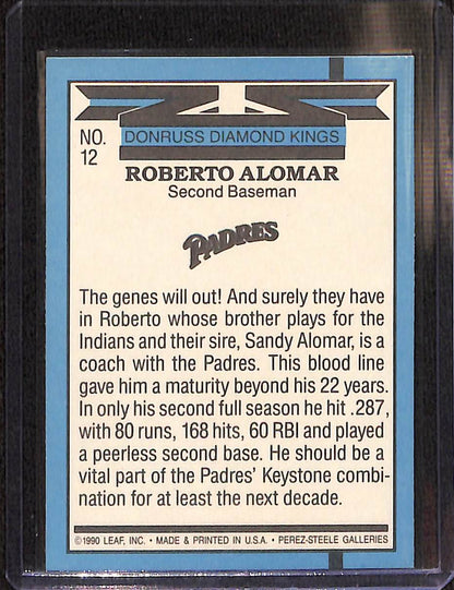 FIINR Baseball Card 1990 Donruss Diamond Kings Roberto Alomar MLB Baseball Card #12 - Mint Condition