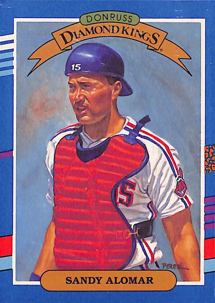 FIINR Baseball Card 1990 Donruss Diamond Kings Sandy Alomar MLB Baseball Card #13 - Mint Condition