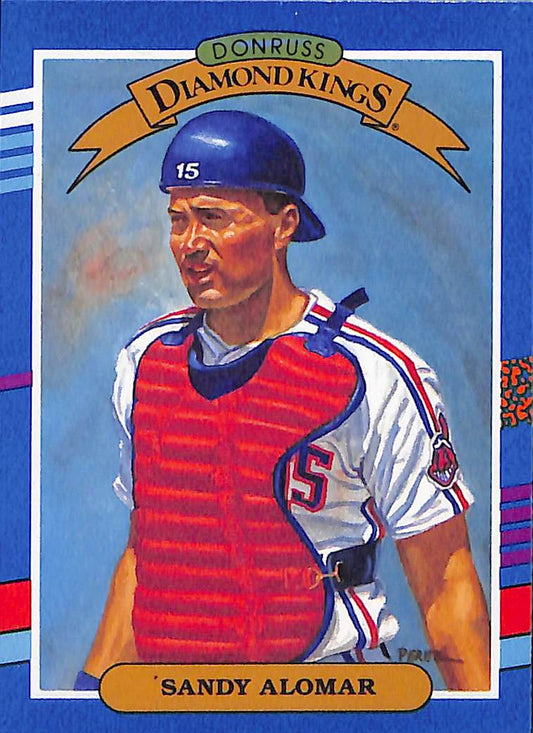 FIINR Baseball Card 1990 Donruss Diamond Kings Sandy Alomar MLB Baseball Error Card #13 - Error Card - Mint Condition