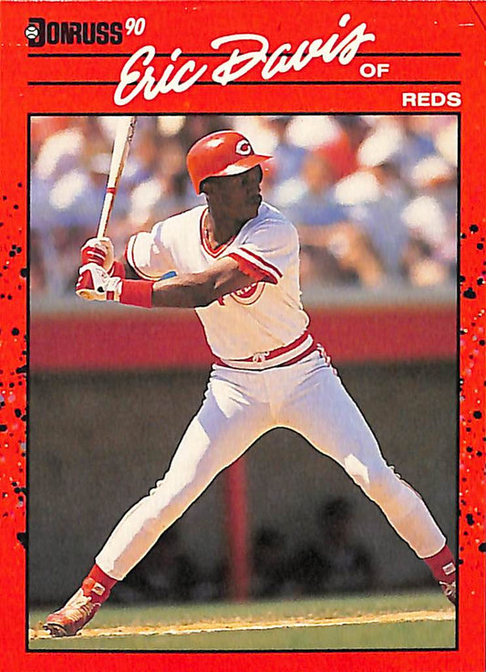 FIINR Baseball Card 1990 Donruss Eric Davis Baseball Player Error Card #233  - Error Card - Mint Condition