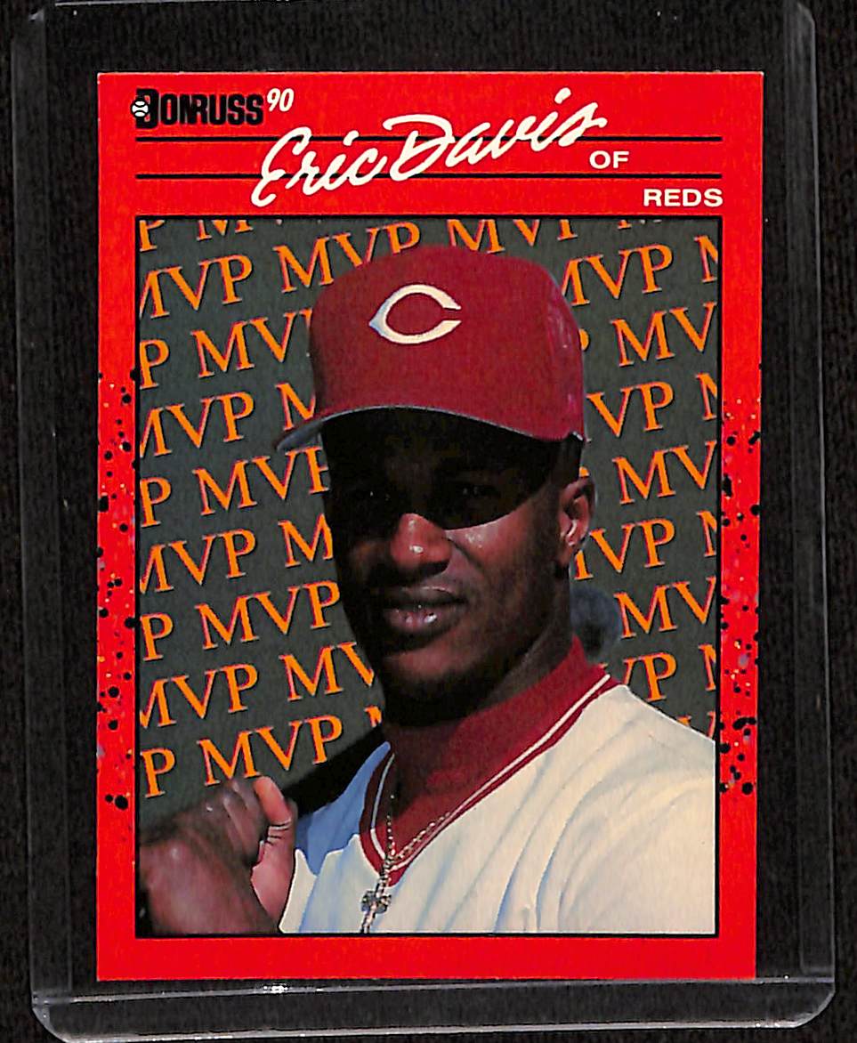 FIINR Baseball Card 1990 Donruss MVP Eric Davis Baseball Error Card #BC-23 - Error Card - Mint Condition