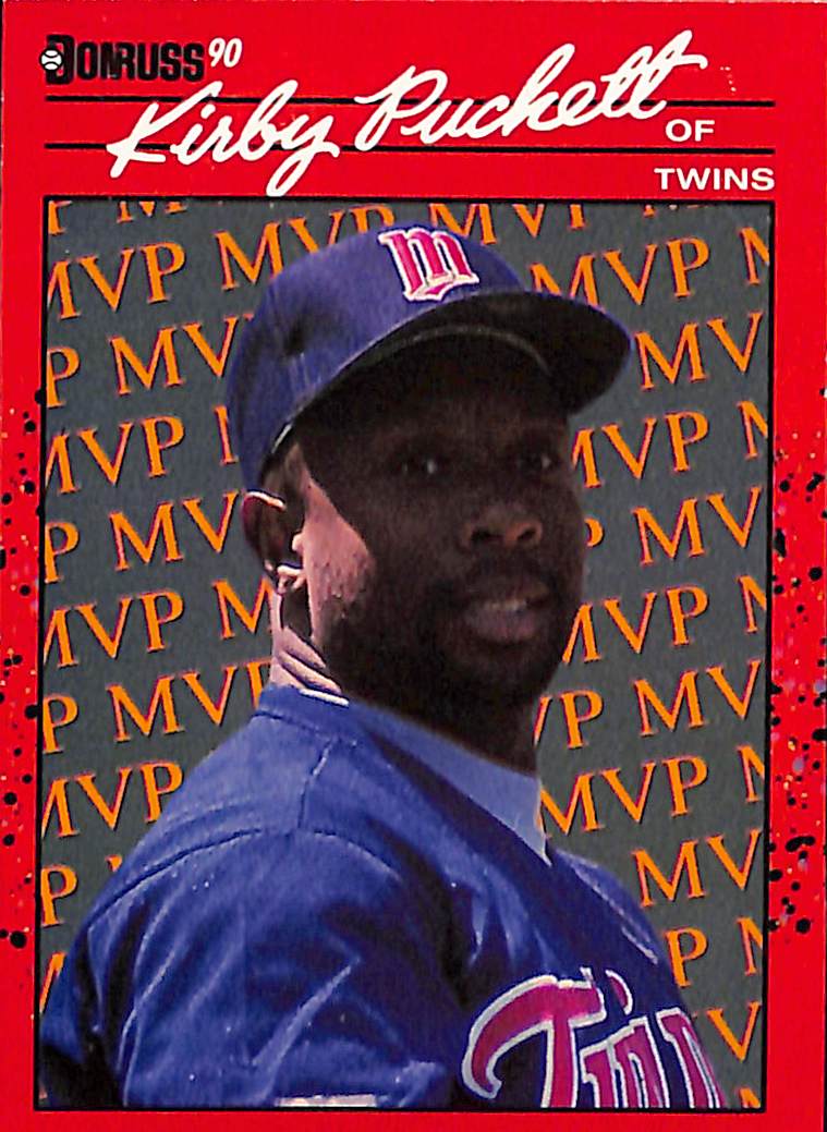 FIINR Baseball Card 1990 Donruss MVP Kirby Puckett MLB Baseball Player Error Card #BC-8 - Error Card - Mint Condition