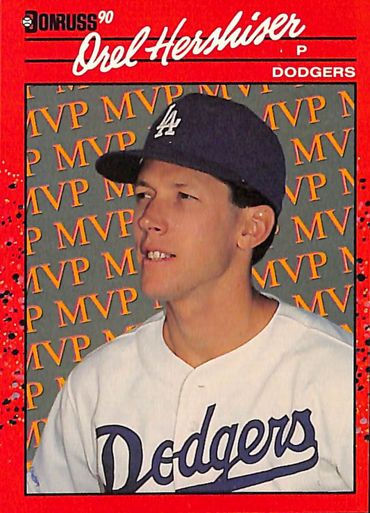 FIINR Baseball Card 1990 Donruss MVP Orel Hershiser Baseball Error Card #BC-5 - Error Card - Mint Condition