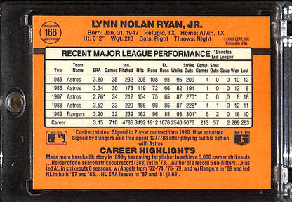 FIINR Baseball Card 1990 Donruss Nolan Ryan Baseball Error Card #166 - Error Card - Mint Condition