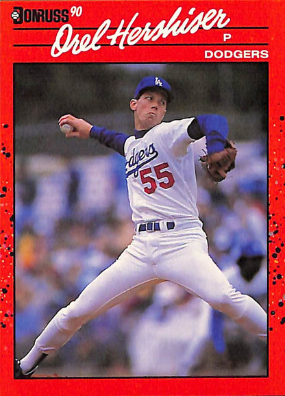 FIINR Baseball Card 1990 Donruss Orel Hershiser Baseball Error Card #197 - Error Card - Mint Condition