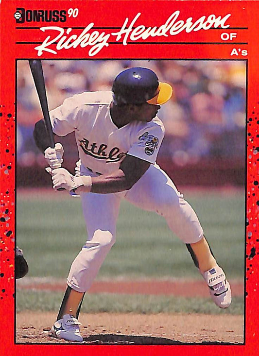 FIINR Baseball Card 1990 Donruss Rickey Henderson MLB Baseball Card Royals #61 - Mint Condition