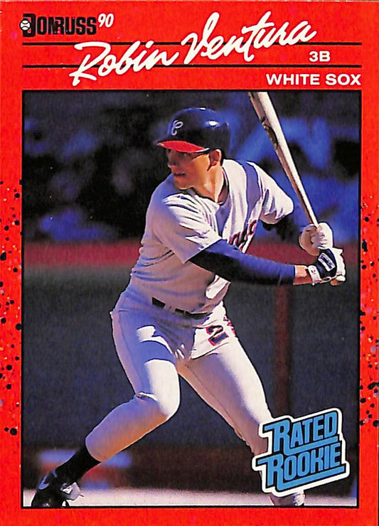 FIINR Baseball Card 1990 Donruss Robin Ventura Rated Rookie Baseball Player Card #28  - Error Card - Mint Condition