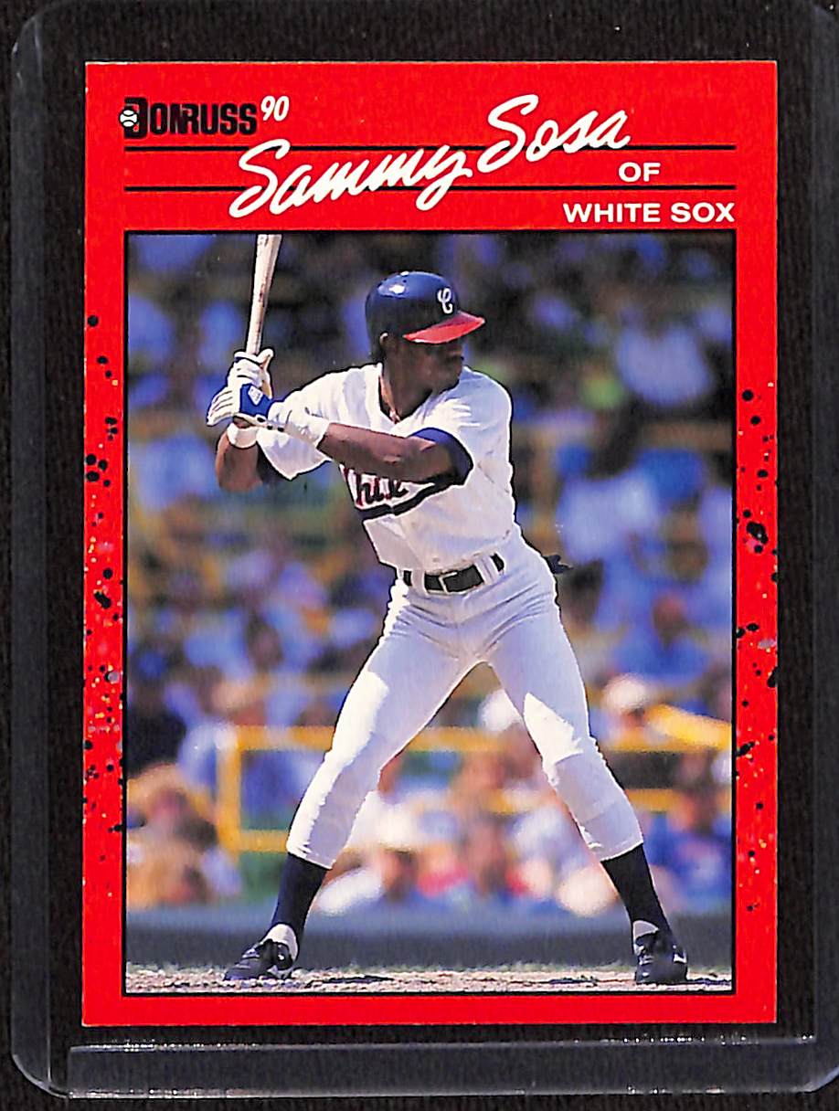 FIINR Baseball Card 1990 Donruss Sammy Sosa MLB Baseball Player Error Card #489  - Error Card - Mint Condition