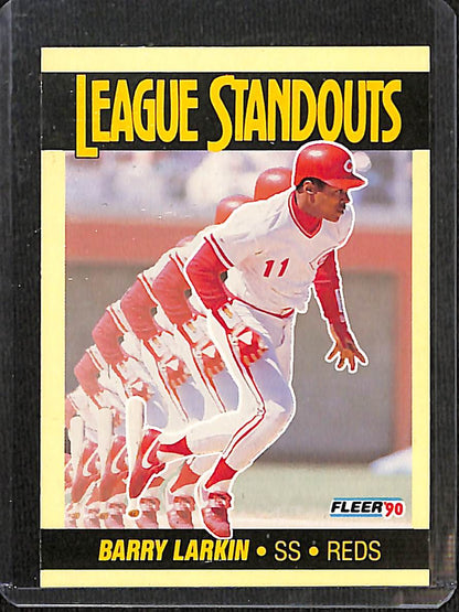 FIINR Baseball Card 1990 Fleer Barry Larkin Vintage MLB Baseball Card #1 - Mint Condition