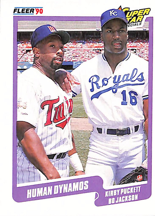 FIINR Baseball Card 1990 Fleer Bo Jackson - Kirby Puckett Baseball Card #635 - Mint Condition