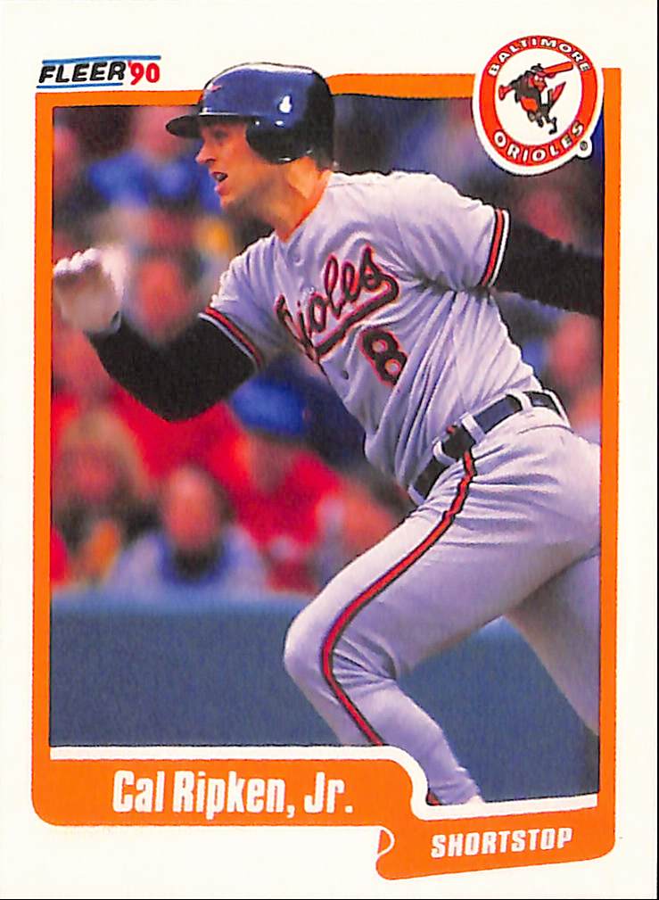 FIINR Baseball Card 1990 Fleer Cal Ripken Jr. MLB Baseball Player Card #187 - Mint Condition