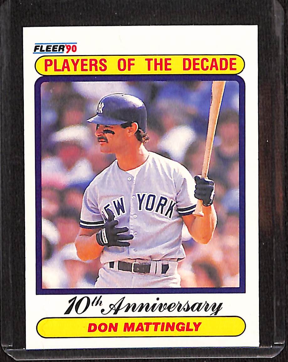 FIINR Baseball Card 1990 Fleer Don Mattingly Player of the Decade Baseball Card #626 - Mint Condition