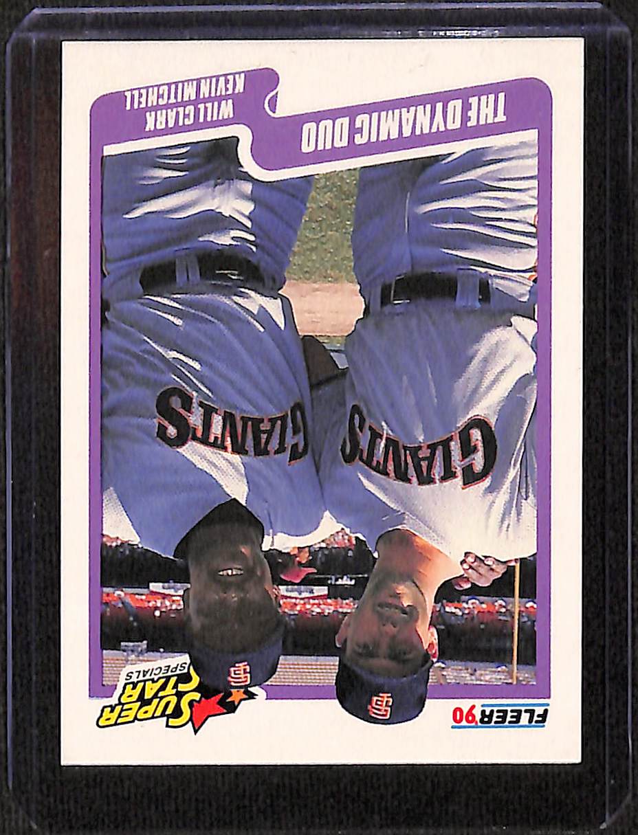 FIINR Baseball Card 1990 Fleer Dynamic Duo Will Clark and Kevin Mitchell MLB Baseball Player Card #637- Mint Condition