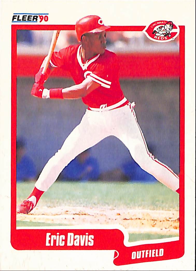 FIINR Baseball Card 1990 Fleer Eric Davis Baseball MLB Player Card #417 - Mint Condition