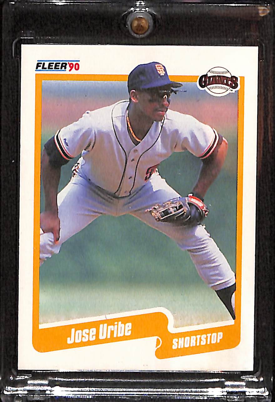 FIINR Baseball Card 1990 Fleer Jose Uribe Error Baseball Player Card #74 - Error Card - Mint Condition