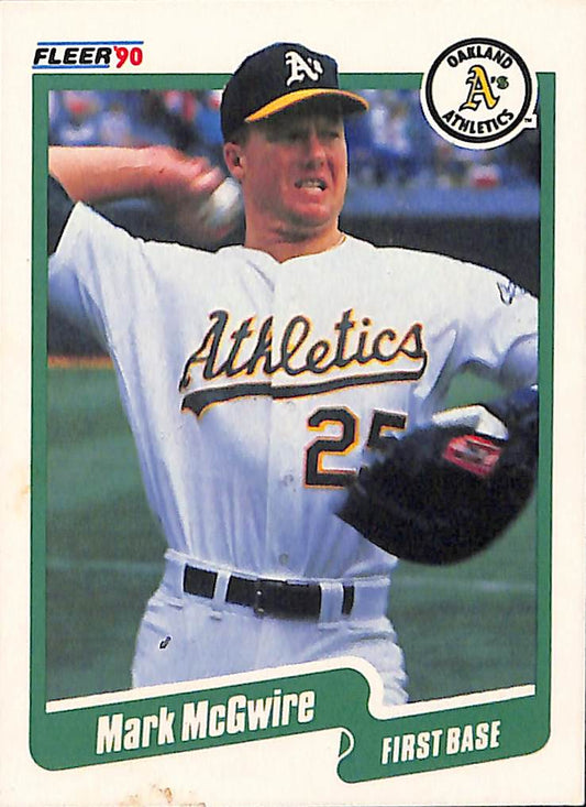 FIINR Baseball Card 1990 Fleer Mark McGwire Baseball Player Card #15 - Mint Condition