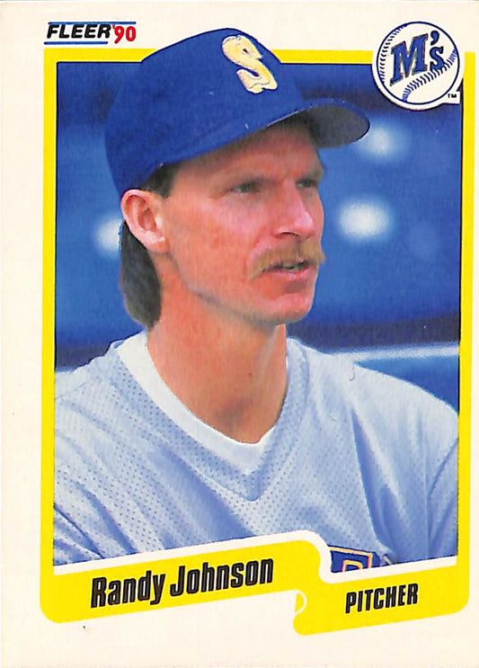 FIINR Baseball Card 1990 Fleer Randy Johnson MLB Baseball Error Card #518 - Error Card - Mint Condition