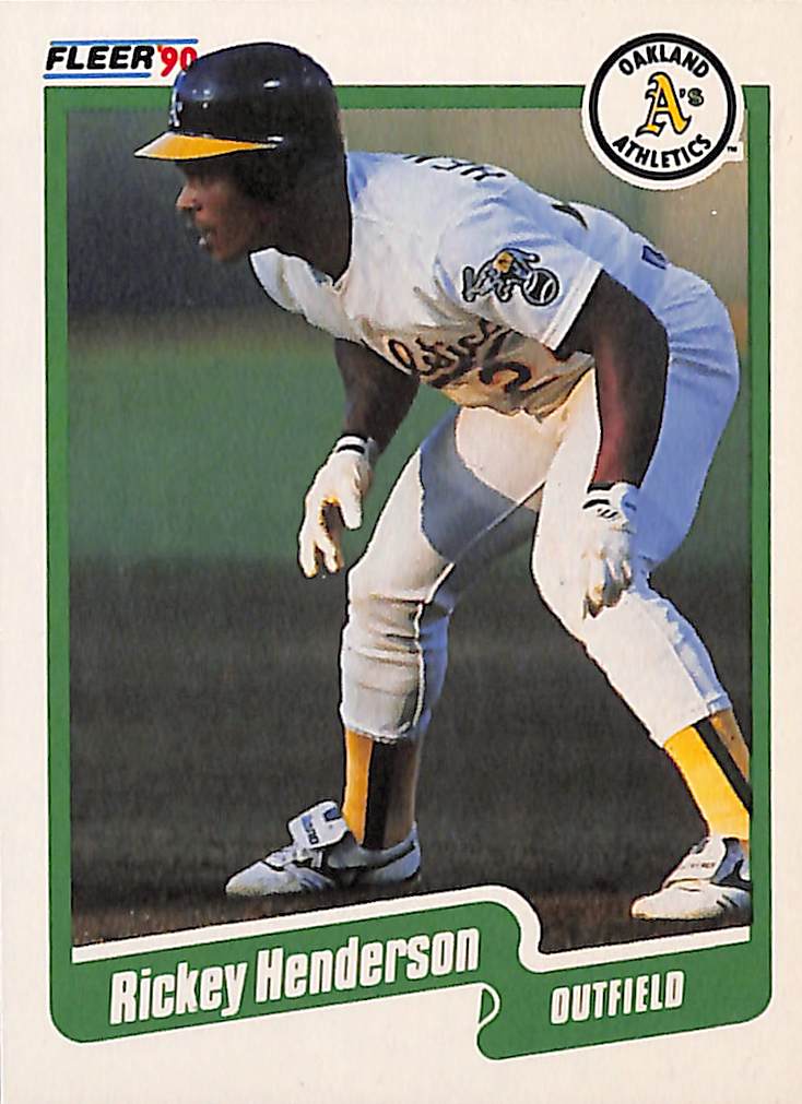 FIINR Baseball Card 1990 Fleer Rickey Henderson Baseball Card #10- Mint Condition