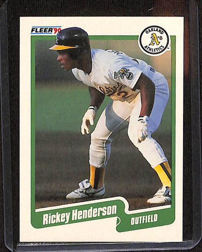 FIINR Baseball Card 1990 Fleer Rickey Henderson Baseball Card #10- Mint Condition