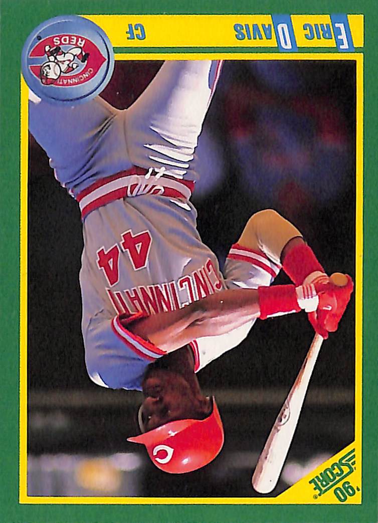 FIINR Baseball Card 1990 Score Eric Davis MLB Baseball Card #185 - Mint Condition