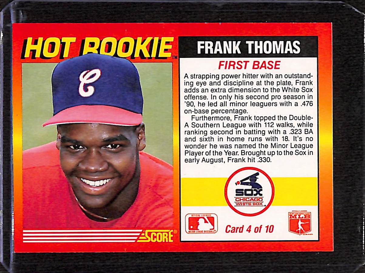 FIINR Baseball Card 1990 Score Frank Thomas HOT Rookie MLB Baseball Card #4 - Rookie Card - Mint Condition