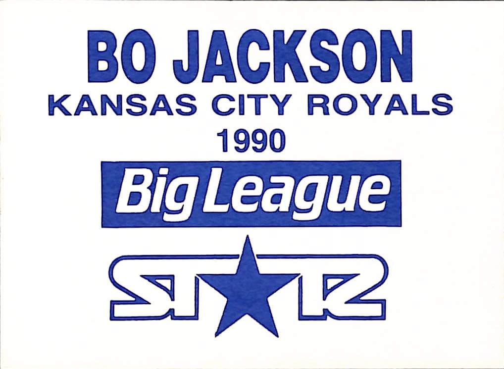 FIINR Baseball Card 1990 Starz Big League Blue Nno Bo Jackson In Field Kansas City Royals