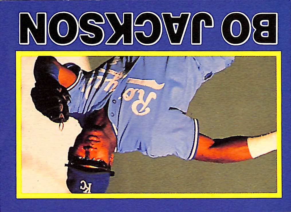 FIINR Baseball Card 1990 Starz Big League Blue Nno Bo Jackson In Field Kansas City Royals