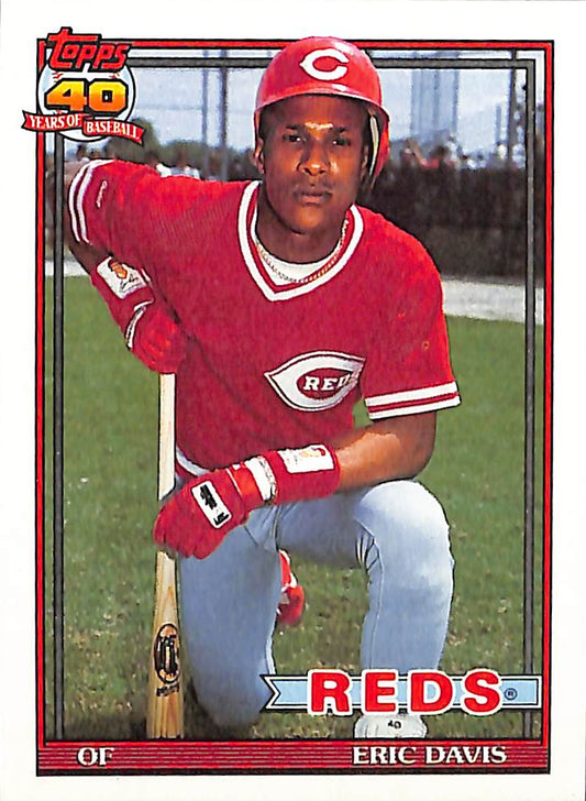 FIINR Baseball Card 1990 Topps 40  Eric Davis Baseball Card #550- Mint Condition