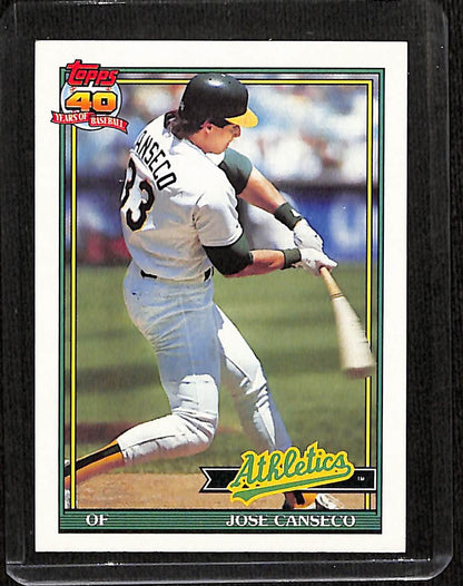 FIINR Baseball Card 1990 Topps 40 Jose Canseco Baseball Error Card #700 - Error Card - Mint Condition