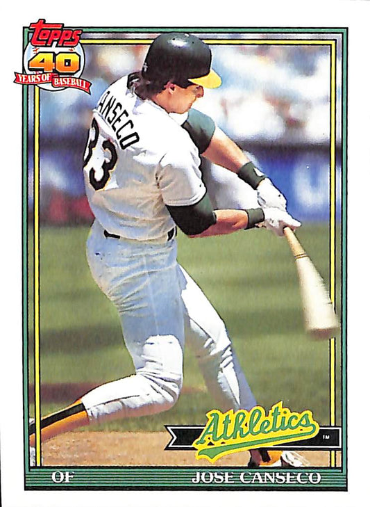 FIINR Baseball Card 1990 Topps 40 Jose Canseco Baseball Error Card #700 - Print Error - Mint Condition