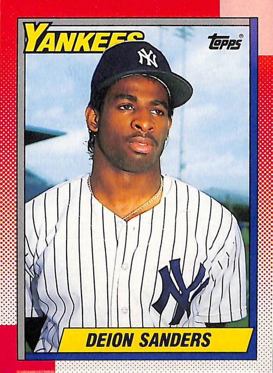 FIINR Baseball Card 1990 Topps Deion Sanders Baseball Card NY Yankees #61 - Mint Condition