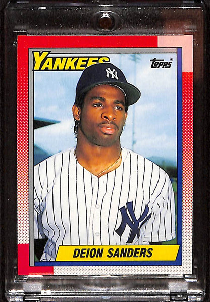 FIINR Baseball Card 1990 Topps Deion Sanders Baseball Card NY Yankees #61 - Mint Condition