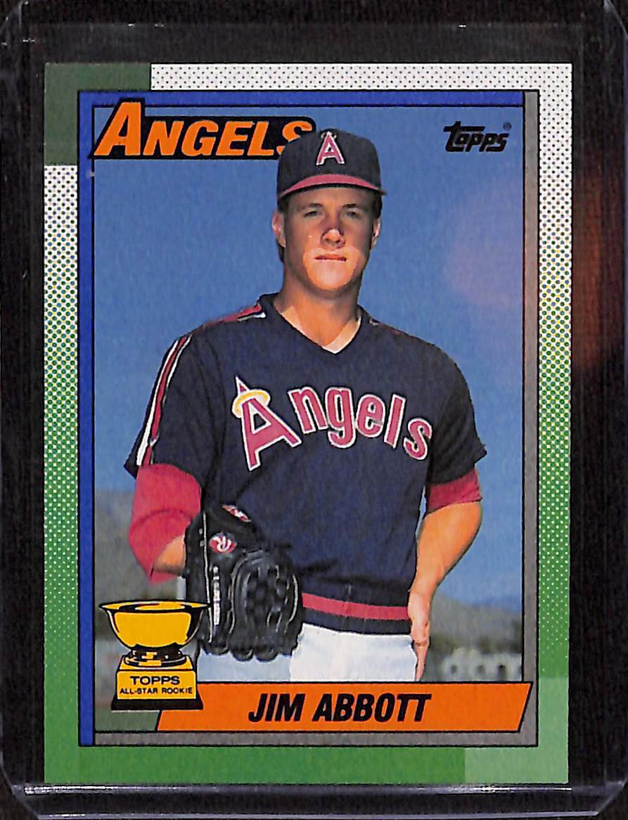 FIINR Baseball Card 1990 Topps Jim Abbott Vintage Baseball Rookie Card #675 - Rookie Card - Mint Condition
