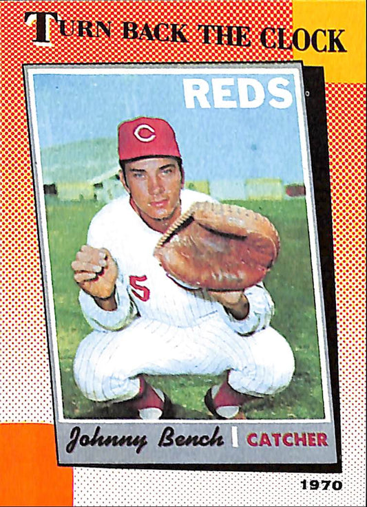 FIINR Baseball Card 1990 Topps Johnny Bench Turn Back The Clock Vintage Baseball Card #664 - Mint Condition