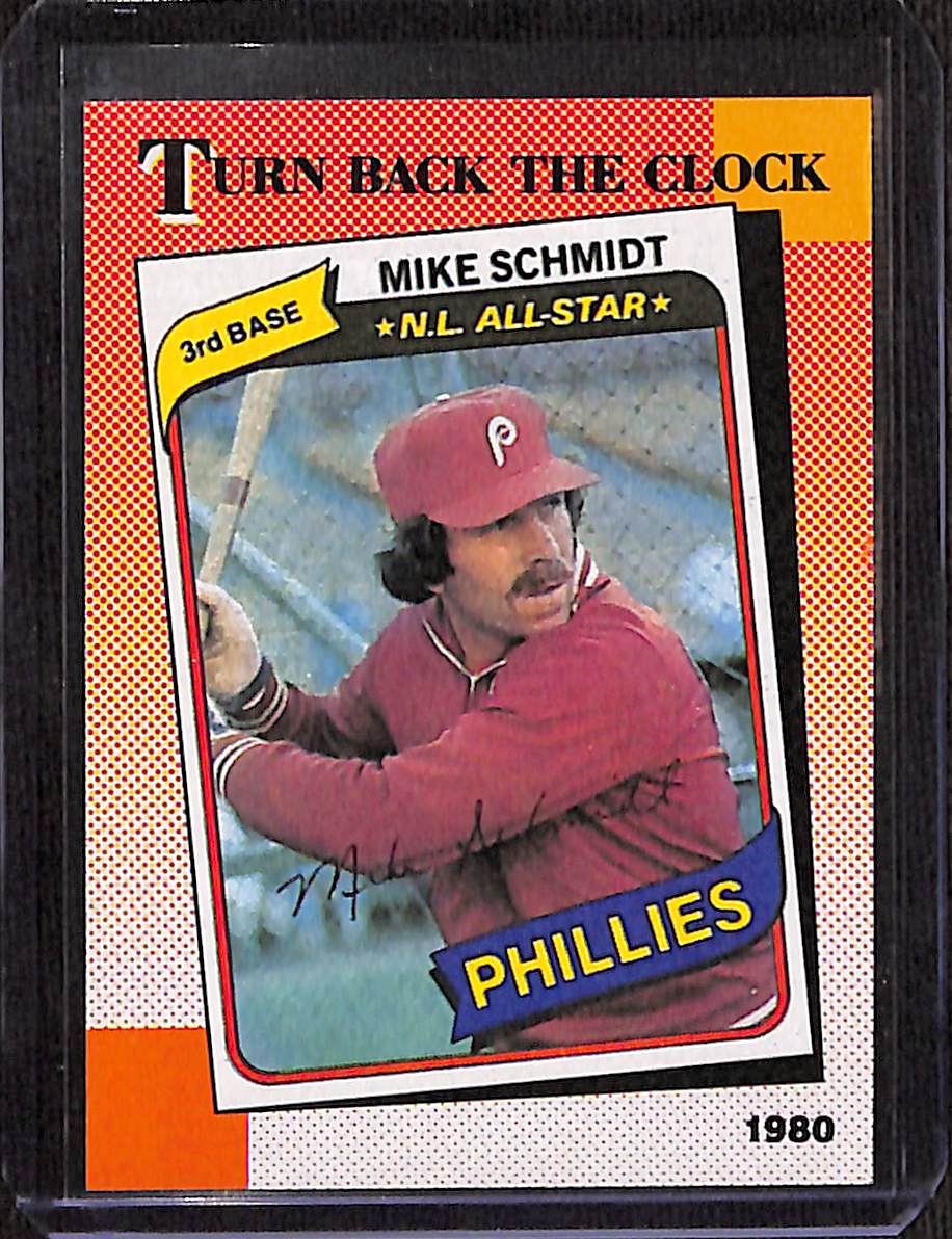 FIINR Baseball Card 1990 Topps Mike Schmidt Turn Back The Clock Vintage Baseball Card #662 - Mint Condition