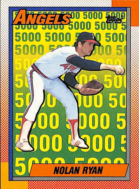 FIINR Baseball Card 1990 Topps Nolan Ryan Baseball Card Angels #3 - Mint Condition