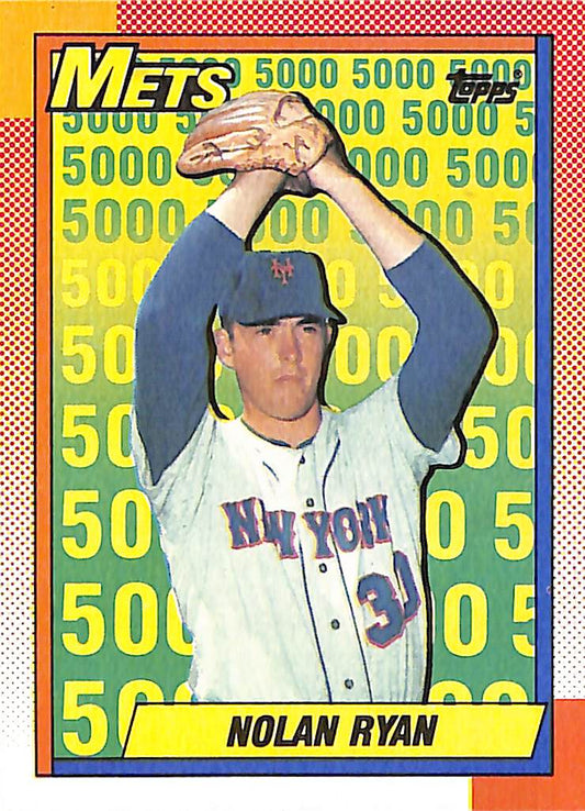 FIINR Baseball Card 1990 Topps Nolan Ryan Baseball Card Mets #2 - Mint Condition