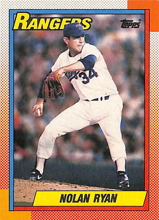 FIINR Baseball Card 1990 Topps Nolan Ryan Baseball Card Rangers #1 - Mint Condition