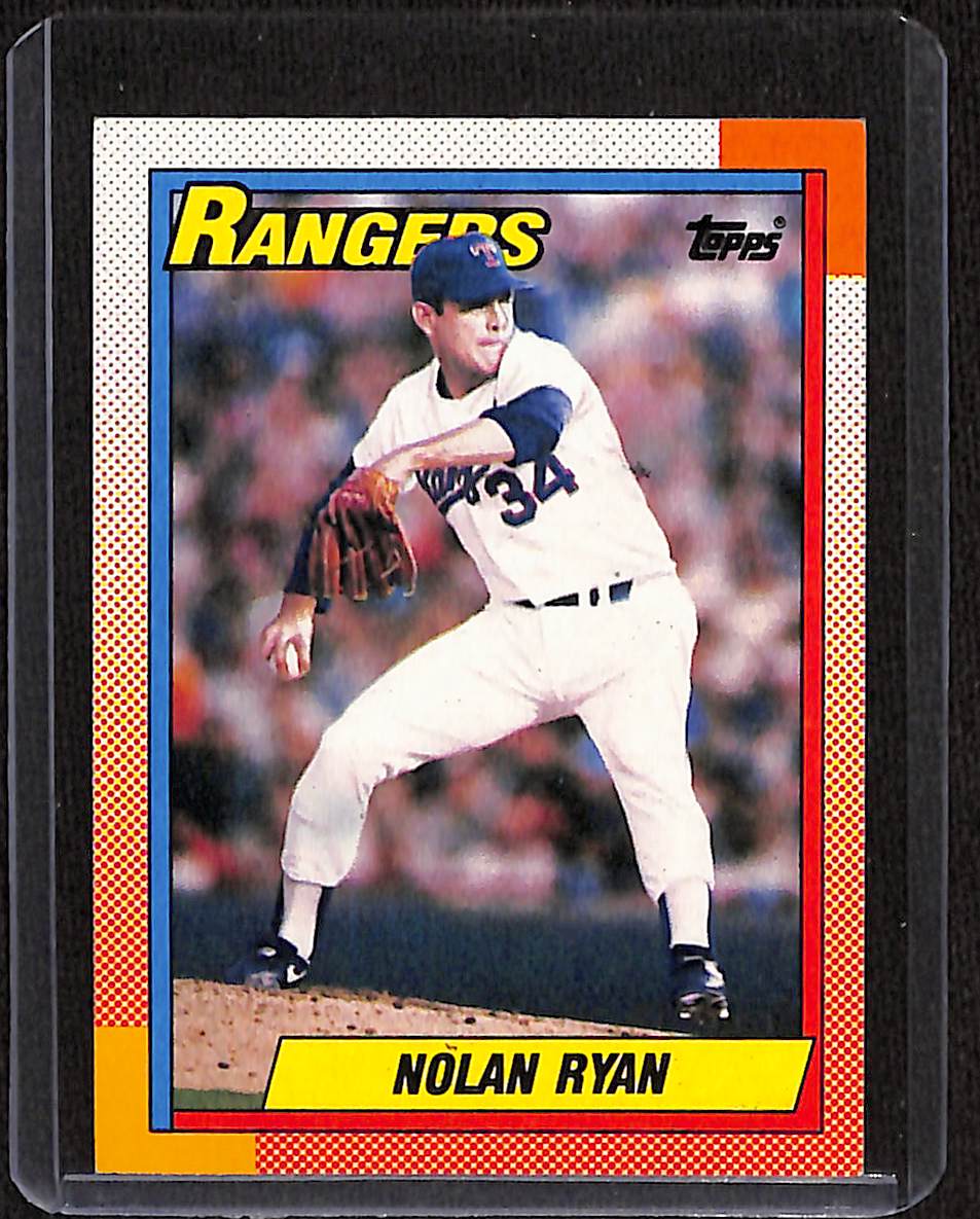 FIINR Baseball Card 1990 Topps Nolan Ryan Baseball Card Rangers #1 - Mint Condition