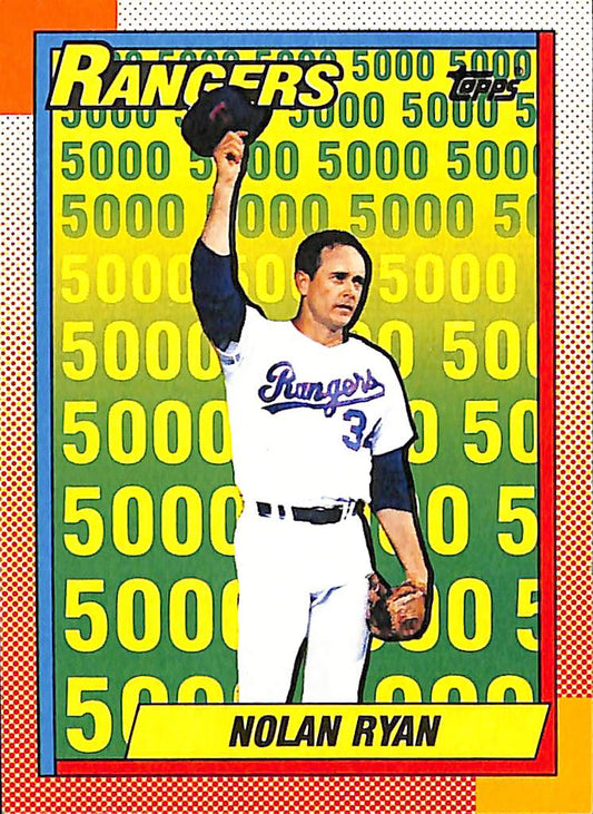 FIINR Baseball Card 1990 Topps Tiffany Nolan Ryan Baseball Card Rangers #5 - Mint Condition