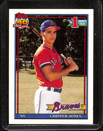 FIINR Baseball Card 1990 Topps Top 40 Chipper Jones MLB Baseball Rookie Card #333 - Rookie Card - Mint Condition