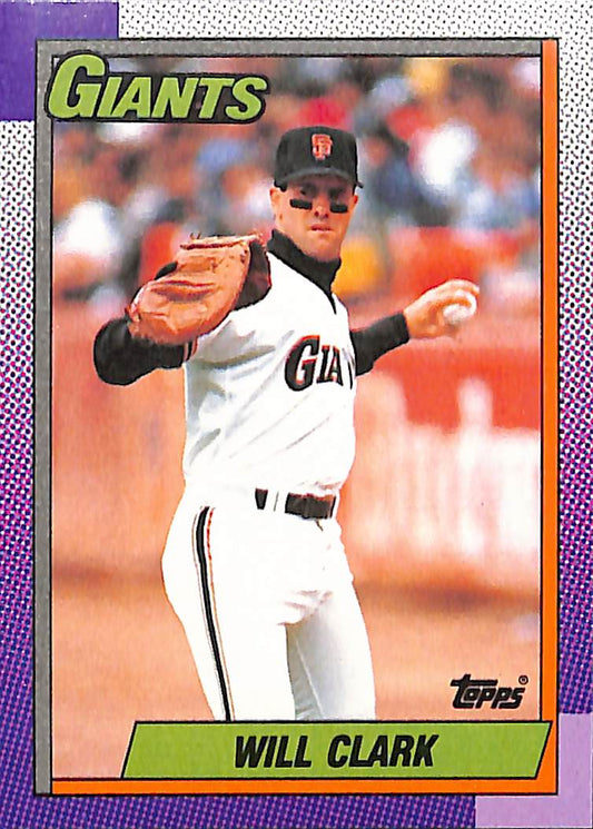 FIINR Baseball Card 1990 Topps Will Clark MLB Baseball Player Card #100 - Mint Condition