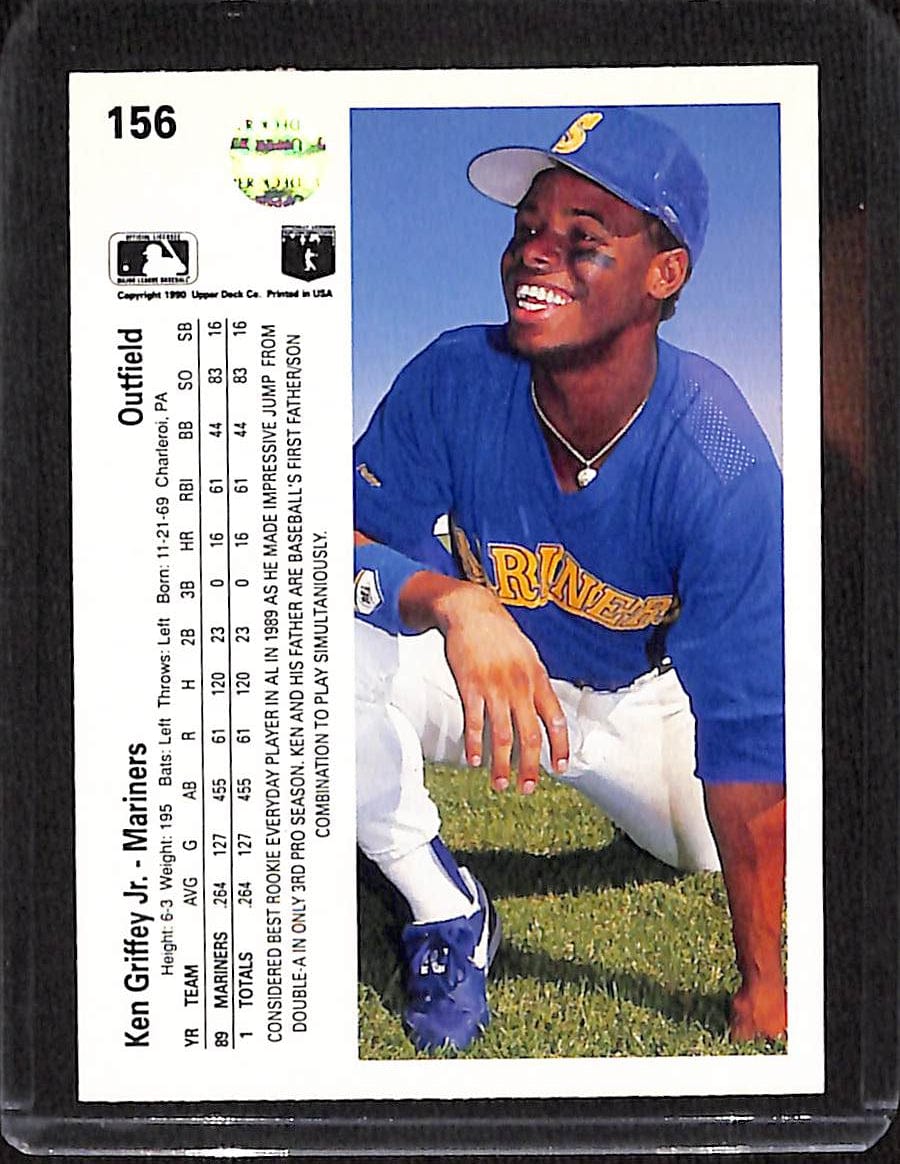 FIINR Baseball Card 1990 Upper Deck Ken Griffey Jr. Baseball Card #156 - Spelling Error Card - Mint Condition