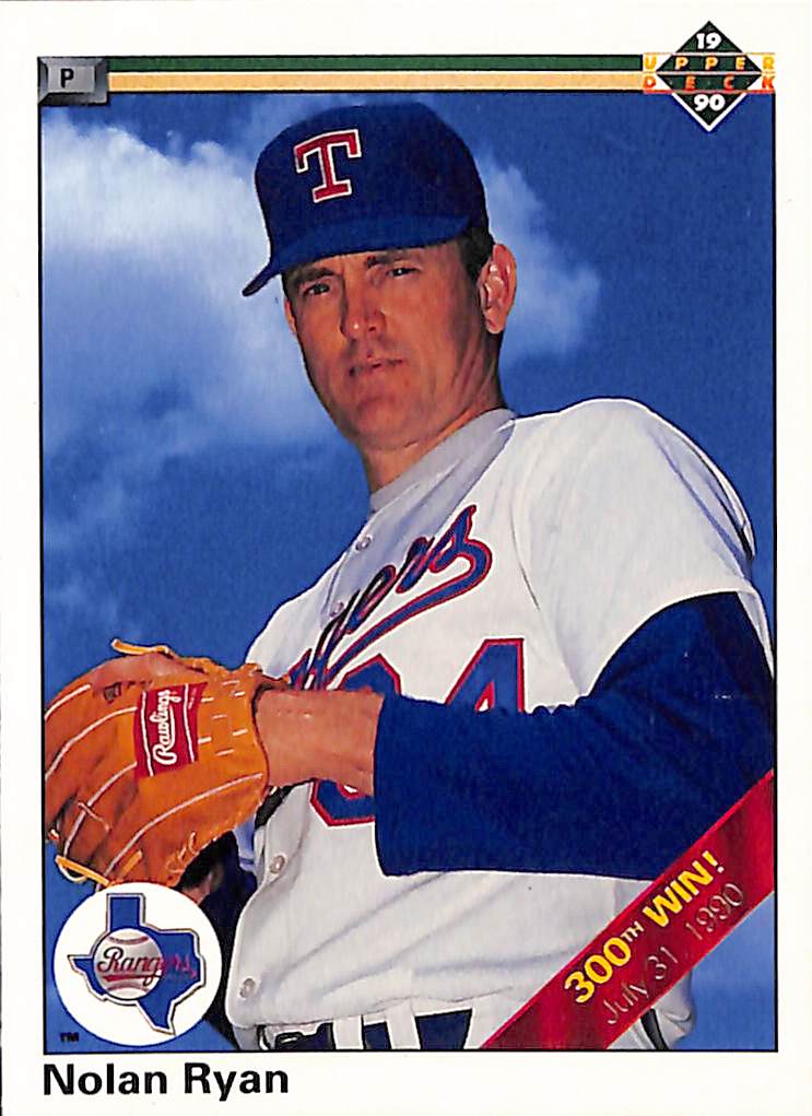 FIINR Baseball Card 1990 Upper Deck Nolan Ryan Rangers Baseball Card #734 - Mint Condition