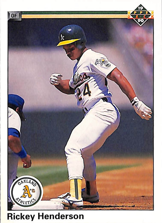 FIINR Baseball Card 1990 Upper Deck Rickey Henderson Baseball Card #334 - Mint Condition